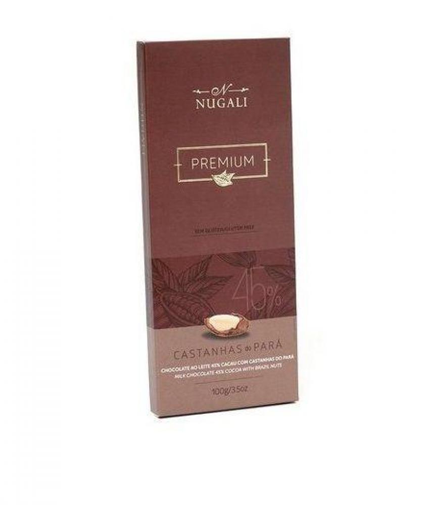 Barra De Chocolate Ao Leite Com Castanha Do Pará Nugali