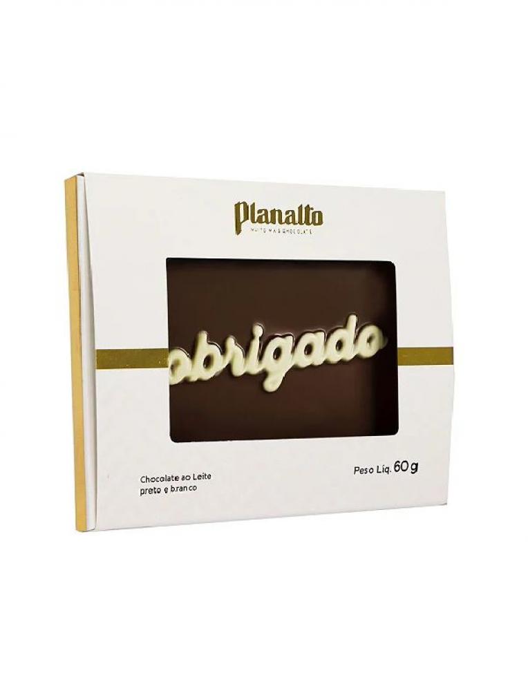 Placa Obrigado Chocolate Ao Leite E Branco Planalto