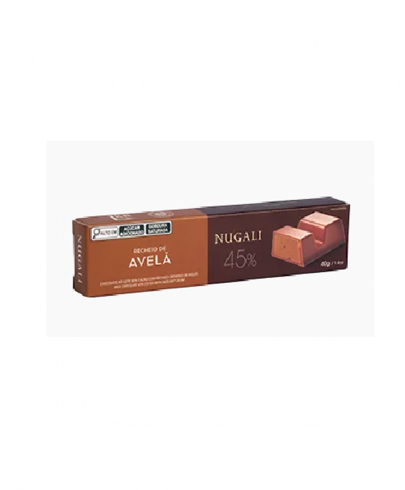 Tablete De Chocolate Ao Leite Com Recheio De Avelã Nugali