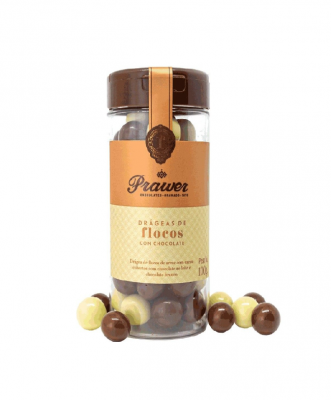 Drágeas De Flocos Com Chocolate Ao Leite E Branco Prawer